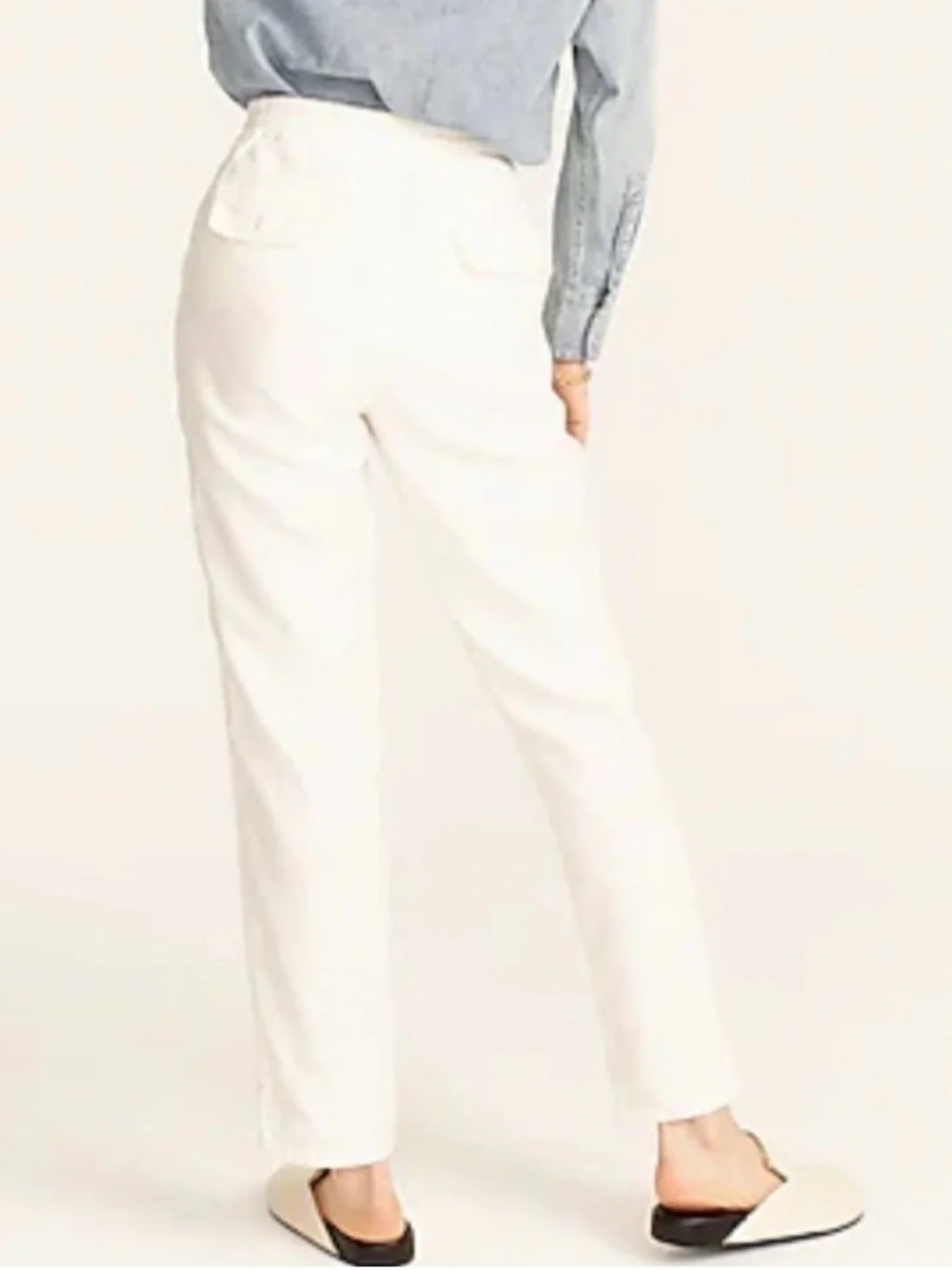 J. Crew Cream Straight-Leg Drawstring Pants
